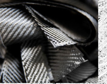 Folded carbon fibre weave sheets, close-up